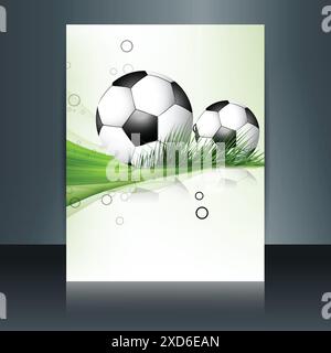 illustrazione del design vettoriale della brochure calcio Illustrazione Vettoriale