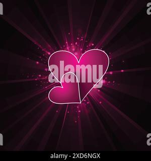 elegante biglietto d'auguri giornaliero di valentines Illustrazione Vettoriale