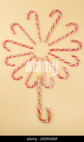Dolci lecca-lecca. Caramelle di Natale a forma di fiore. Un fiore fatto di lecca lecca-lecca. Foto Stock
