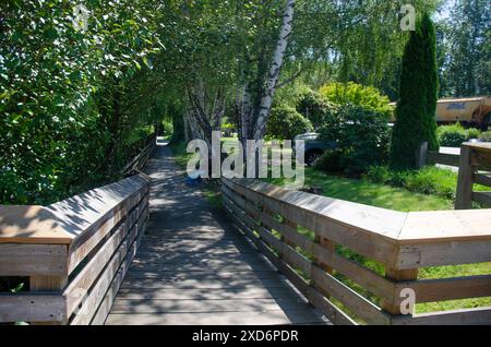 Fort Langley Waterfront sulle rive del fiume Fraser, Langley, Canada, BC Foto Stock