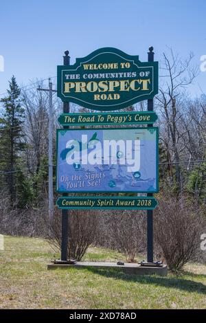 Benvenuto nelle comunità di Prospect Road, presso il parcheggio della piscina in Prospect Road a Halifax, nuova Scozia, Canada Foto Stock