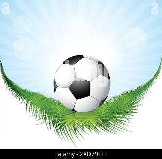 sfondo con l'erba della palla da calcio Illustrazione Vettoriale