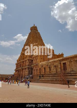 Il tempio Brihadeeswarar a Thanjavur, Tamilnadu, India Foto Stock