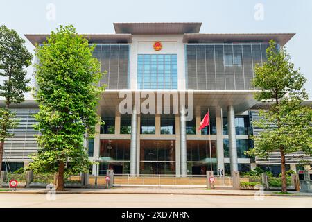 Hanoi, Vietnam - 19 aprile 2019: Vista panoramica dell'Ufficio dell'Assemblea Nazionale del Vietnam. Hanoi è una popolare destinazione turistica dell'Asia. Foto Stock