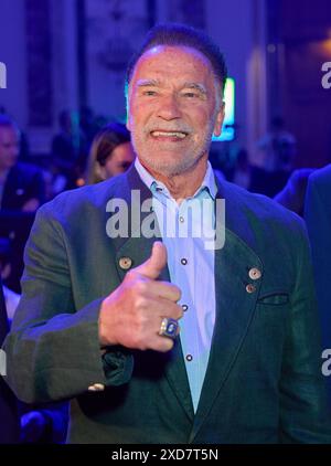 Vienna, Austria. 20 giugno 2024. Austrian World Summit 2024 - The Schwarzenegger Iniative - il 20 giugno 2024, a Vienna, Austria., Arnold SCHWARZENEGGER, conferenza - 20240620 PD1740 credito: APA-PictureDesk/Alamy Live News Foto Stock