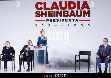 Claudia Sheinbaum presenta il suo Gabinetto di governo Claudia Sheinbaum Pardo , entrante presidente del Messico, interviene durante la presentazione della prima parte del suo Gabinetto presso il Museo interattivo di economia MIDE. Il 20 giugno 2024 a città del Messico, Messico. Foto di Jose Luis Torales/ Eyepix Group città del Messico CDMX Messico Copyright: XJosexLuisxToralesxxEyepixxGroupx Foto Stock