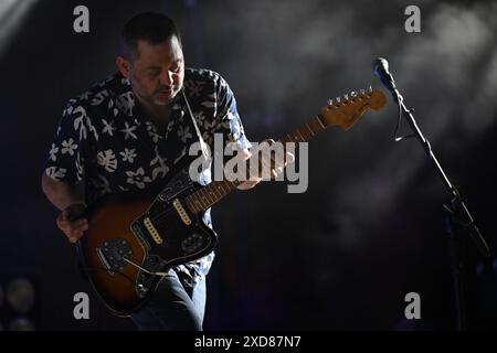 Roma, Italia. 20 giugno 2024. Ross Godfrey si esibisce durante il Concerto Morcheeba al Tempio di Venere, Parco Archeologico del Colosseo a Roma, il 20 giugno 2024. (Foto di Domenico Cippitelli/NurPhoto) credito: NurPhoto SRL/Alamy Live News Foto Stock