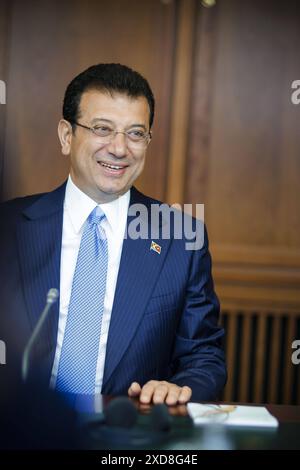 Ekrem Imamoglu, Oberbuergermeister von Istanbul. Berlino, 21.06.2024. Berlin Deutschland *** Ekrem Imamoglu, sindaco di Istanbul Berlino, 21 06 2024 Berlino Germania Copyright: xThomasxTrutschelxphotothek.dex Foto Stock