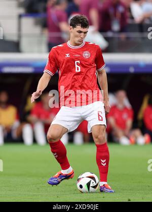 Francoforte, Germania. 20 giugno 2024. Andreas Christensen di Danimarca durante la partita dei Campionati europei UEFA alla Commerzbank-Arena di Francoforte. Il credito per immagini dovrebbe essere: David Klein/Sportimage Credit: Sportimage Ltd/Alamy Live News Foto Stock