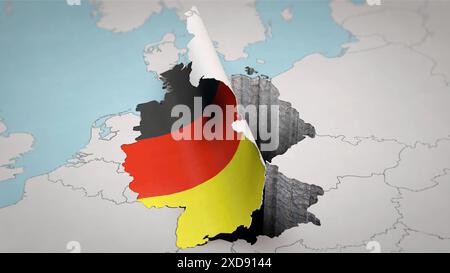 Deutschland am Abgrund Symbolbild zum Thema Abgrund, Abstieg, Niedergang, Ruin usw. Deutschlands *** Germania sull'orlo immagine simbolica sul tema dell'abisso, discesa, declino, rovina, ecc. della Germania Foto Stock