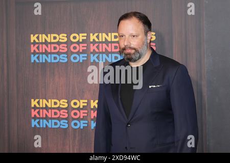 MOMA, New York, USA, 20 giugno 2024 - Emma Stone, Yorgos Lanthimos, Jesse Plemons arriva alla prima del MOMA il 20 giugno 2024 Foto Stock