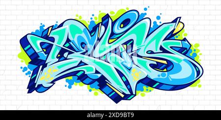 Cool Urban Hip Hop Abstract Word consente di scrivere caratteri stile Graffiti modello di illustrazione vettoriale Illustrazione Vettoriale