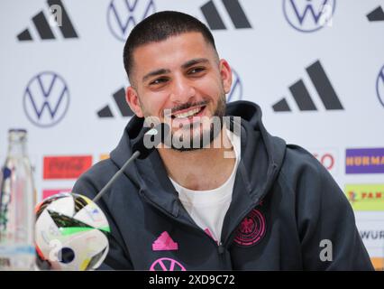 Herzogenaurach, Germania. 21 giugno 2024. Calcio: Campionato europeo, nazionale, conferenza stampa, Deniz Undav tedesco parla a una conferenza stampa. Credito: Christian Charisius/dpa/Alamy Live News Foto Stock