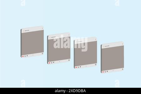 Modello post carosello social media Illustrazione Vettoriale