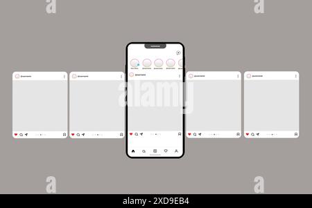 Modello post carosello social media Illustrazione Vettoriale