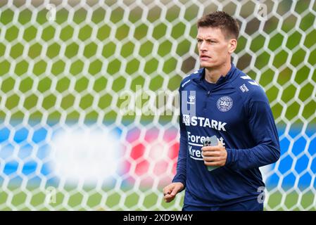 Francoforte, Tyskland. 21 giugno 2024. Joakim Maehle durante l'allenamento della nazionale maschile danese a Freudenstadt, Germania, venerdì 21 giugno 2024. La nazionale di calcio incontra la Serbia martedì 25 giugno 2024. (Foto: Liselotte Sabroe/Ritzau Scanpix) credito: Ritzau/Alamy Live News Foto Stock