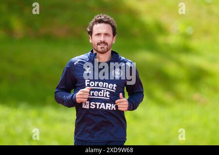 Francoforte, Tyskland. 21 giugno 2024. Thomas Delaney durante l'allenamento della nazionale maschile danese a Freudenstadt, Germania, venerdì 21 giugno 2024. La nazionale di calcio incontra la Serbia martedì 25 giugno 2024. (Foto: Liselotte Sabroe/Ritzau Scanpix) credito: Ritzau/Alamy Live News Foto Stock