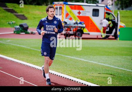 Francoforte, Tyskland. 21 giugno 2024. Thomas Delaney durante l'allenamento della nazionale maschile danese a Freudenstadt, Germania, venerdì 21 giugno 2024. La nazionale di calcio incontra la Serbia martedì 25 giugno 2024. (Foto: Liselotte Sabroe/Ritzau Scanpix) credito: Ritzau/Alamy Live News Foto Stock