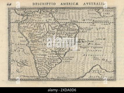 Americana Australis / Peruana di Bertius / Langenes. Sud America 1603 vecchia mappa Foto Stock