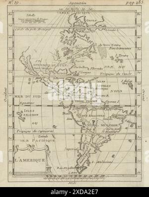 L'Amerique. Nord e sud America. BUFFIER c1818 vecchio grafico cartografico cartografico antico Foto Stock