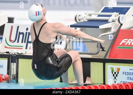 Roma, Italia. 21 giugno 2024. Tessa Giele olandese gareggia nei 50m Backstroke Women Heats durante il 60° Settecolli Swim Meeting allo stadio del nuoto di Roma, 21 giugno 2024. Crediti: Insidefoto di andrea staccioli/Alamy Live News Foto Stock