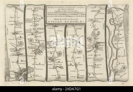 Londra - Romford - Chelmsford - Colchester-Harwich GARDNER mappa stradale #19 1719 Foto Stock