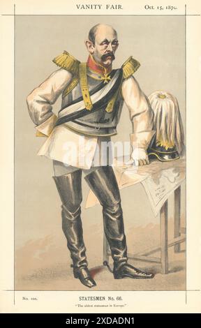 VANITY FAIR SPY CARTOON otto von Bismarck 'l'uomo di stato più bello d'Europa' 1870 Foto Stock