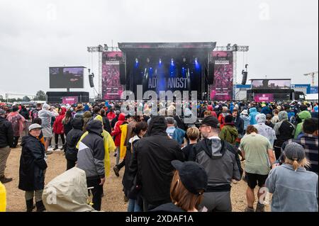 Neuhausen OB Eck, Germania. 21 giugno 2024. Gli appassionati del festival potranno assistere al concerto Adam Angst al Southside Festival. Il festival di musica rock è uno dei più grandi festival all'aperto in Germania. Crediti: Silas Stein/dpa/Alamy Live News Foto Stock