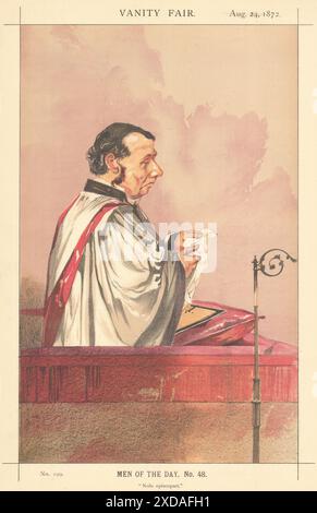 VANITY FAIR SPY CARTOON Reverendo Charles John Vaughan 'Nolo episcopari' 1872 Foto Stock