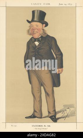 VANITY FAIR SPY CARTOON Sir Watkin Williams-Wynn 'il re del Galles' 1873 Foto Stock