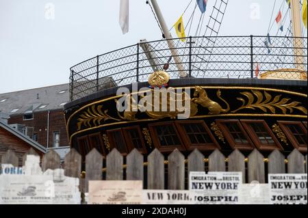 Dettaglio, poppa, SS Great Britain, Hotwells, Bristol, Inghilterra, Gran Bretagna Foto Stock