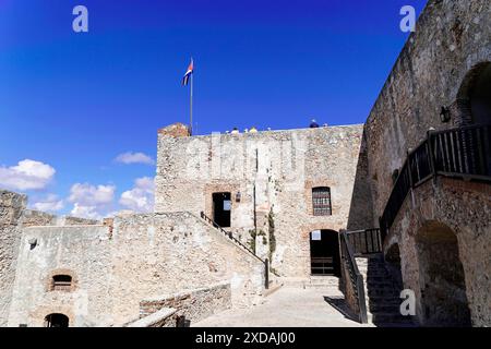 Castillo de San Pedro de la Roca, Castillo del Morro, Castello di San Pedro de la Roca, Fortezza a guardia della baia di Santiago de Cuba, Cuba, Caraibi Foto Stock