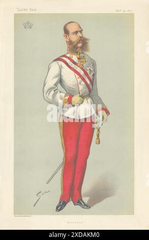 CARTONE ANIMATO DI SPIONAGGIO PER VANITÀ Francesco Giuseppe i, l'Imperatore d'Austria. Di sue 1877 Foto Stock