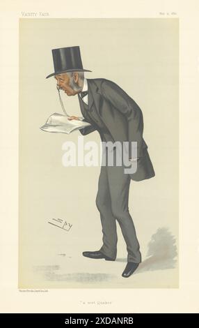 VANITY FAIR SPY CARTOON Lewis Llewelyn Dillwyn 'a Wet Quaker' Wales 1882 stampa Foto Stock