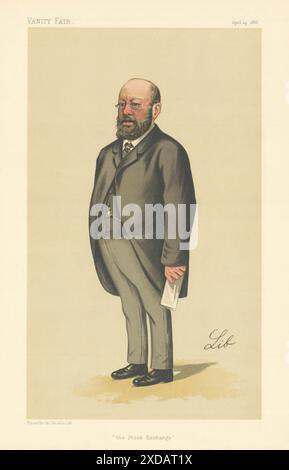 VANITY FAIR SPY CARTOON Lionel Louis Cohen 'The Stock Exchange' Paddington 1886 Foto Stock