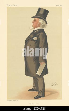 VANITY FAIR SPY CARTOON MR Edmund Tattersall 'Tattersall's' Racing.by lib 1886 Foto Stock