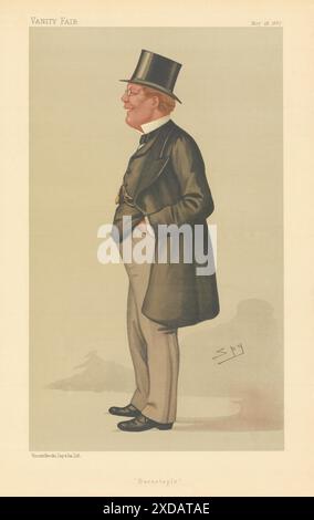 VANITÀ EQUO SPIA CARTONE ANIMATO George Pitt-Lewis QC 'Barnstaple' Legge 1887 vecchia stampa Foto Stock