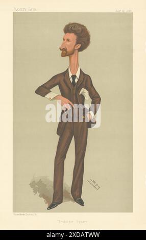 VANITY FAIR SPY CARTOON Robert Cunninghame-Graham 'Trafalgar Square' 1888 Foto Stock