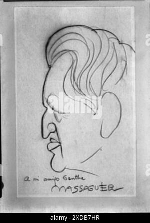 Disegno caricaturale di Arnold Genthe di Conrado Massaguer. Collezione fotografica Genthe. Foto Stock