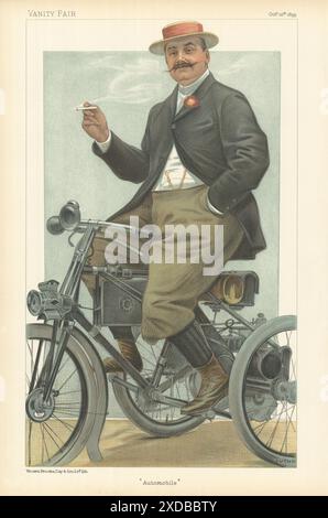 IL CARTONE ANIMATO SPIA VANITY FAIR le Comte Albert de Dion "Automobile". Automobili 1899 Foto Stock