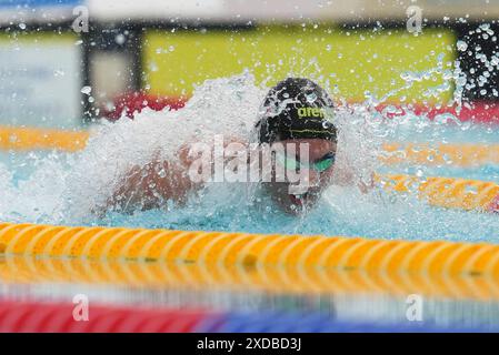 Roma, Italia. 21 giugno 2024. Korstanje Nyls durante il 60° Trofeo Settecolli al foro Italico di Roma venerdì 21 giugno 2024. Sport - nuoto . (Foto di Gian Mattia D'Alberto/LaPresse) credito: LaPresse/Alamy Live News Foto Stock