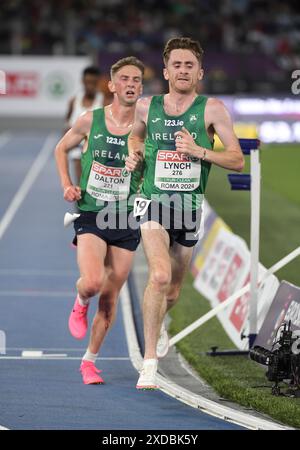 Peter Lynch dell'Irlanda gareggia nella finale maschile di 10.000m ai Campionati europei di atletica leggera, Stadio Olimpico, Roma, Italia - 12 giugno 2024. PH Foto Stock