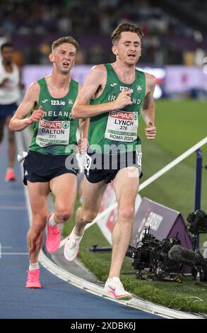 Peter Lynch dell'Irlanda gareggia nella finale maschile di 10.000m ai Campionati europei di atletica leggera, Stadio Olimpico, Roma, Italia - 12 giugno 2024. PH Foto Stock