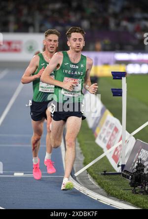 Peter Lynch dell'Irlanda gareggia nella finale maschile di 10.000m ai Campionati europei di atletica leggera, Stadio Olimpico, Roma, Italia - 12 giugno 2024. PH Foto Stock