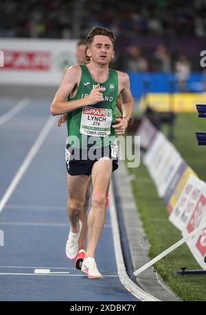 Peter Lynch dell'Irlanda gareggia nella finale maschile di 10.000m ai Campionati europei di atletica leggera, Stadio Olimpico, Roma, Italia - 12 giugno 2024. PH Foto Stock