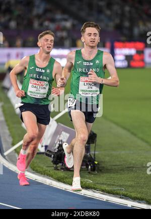 Peter Lynch dell'Irlanda gareggia nella finale maschile di 10.000m ai Campionati europei di atletica leggera, Stadio Olimpico, Roma, Italia - 12 giugno 2024. PH Foto Stock