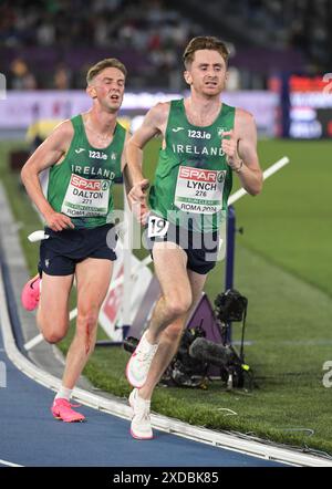 Peter Lynch dell'Irlanda gareggia nella finale maschile di 10.000m ai Campionati europei di atletica leggera, Stadio Olimpico, Roma, Italia - 12 giugno 2024. PH Foto Stock