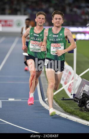 Peter Lynch dell'Irlanda gareggia nella finale maschile di 10.000m ai Campionati europei di atletica leggera, Stadio Olimpico, Roma, Italia - 12 giugno 2024. PH Foto Stock