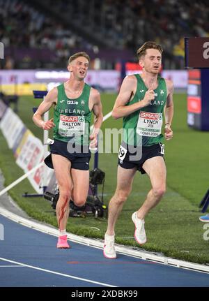 Peter Lynch dell'Irlanda gareggia nella finale maschile di 10.000m ai Campionati europei di atletica leggera, Stadio Olimpico, Roma, Italia - 12 giugno 2024. PH Foto Stock