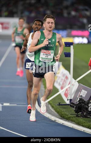 Peter Lynch dell'Irlanda gareggia nella finale maschile di 10.000m ai Campionati europei di atletica leggera, Stadio Olimpico, Roma, Italia - 12 giugno 2024. PH Foto Stock